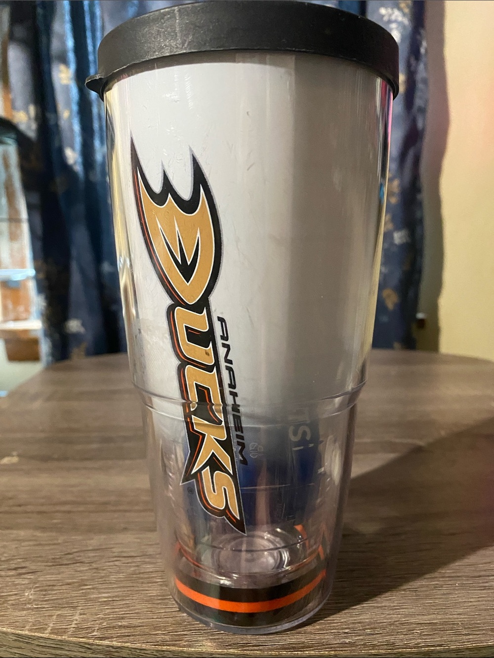 tervis Tumbler in White with Black Lid and Orange/Gold Logo